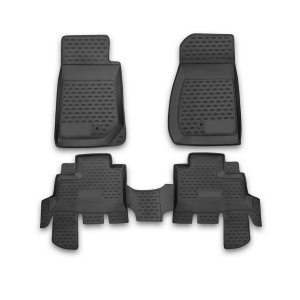 Jeep Wrangler Floor Mats - Omac - Rubber TPE - Black - 2007-2013 Jeep Wrangler Floor Mats - Omac - Rubber TPE - Black - 2007-2013